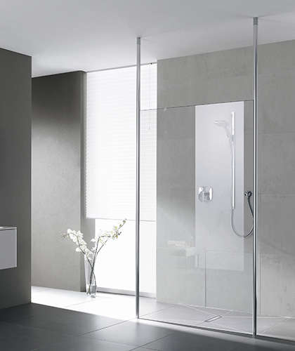 Photo Paroi walk-in WALK-IN-SHOWER XS XSFD1 L120 2M argent poli v.clair 1