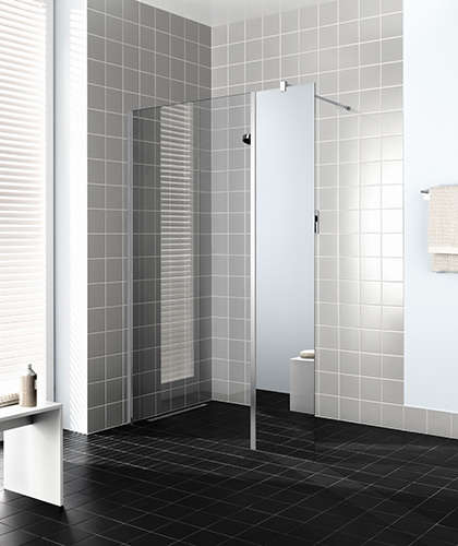 Photo Paroi walk-in WALK-IN-SHOWER XB XBWIH L40 2M argent poli v.miroir 2