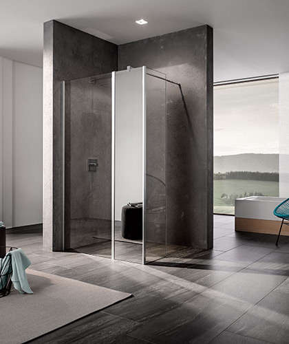 Photo Paroi walk-in WALK-IN-SHOWER XB XBFFW L30 2M argent poli v.miroir clean 2