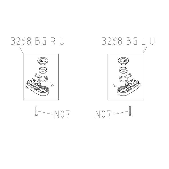 Photo SET PIVOT BAS 3268 AT 1WL/1WR/PTD ARGT 1