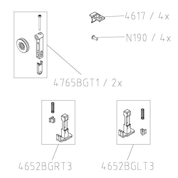 Photo SET 2 ROULETTE + 2 GUIDES CC G2R/L BLC 1