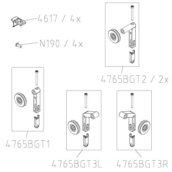 Photo SET 4 ROULETTES CC E3R/L / G3R/L BLC 1