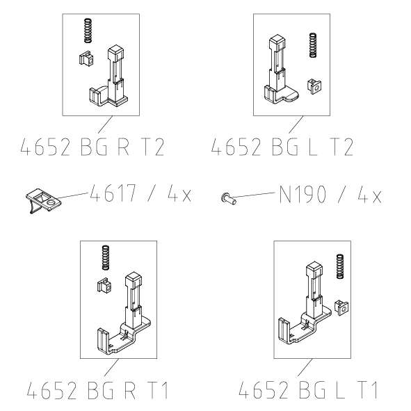 Photo SET 4 GUIDE BAS CC E3R/L / G3R/L BLC 1