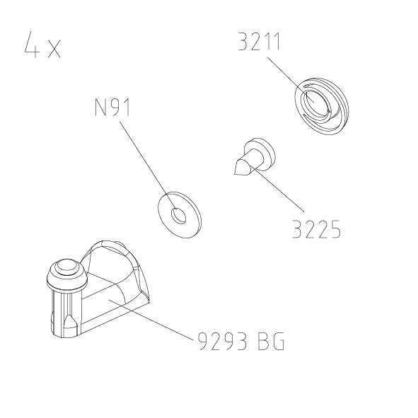 Photo SET 4 GUIDE BAS I2/N2 R / RONDO ARGT 1