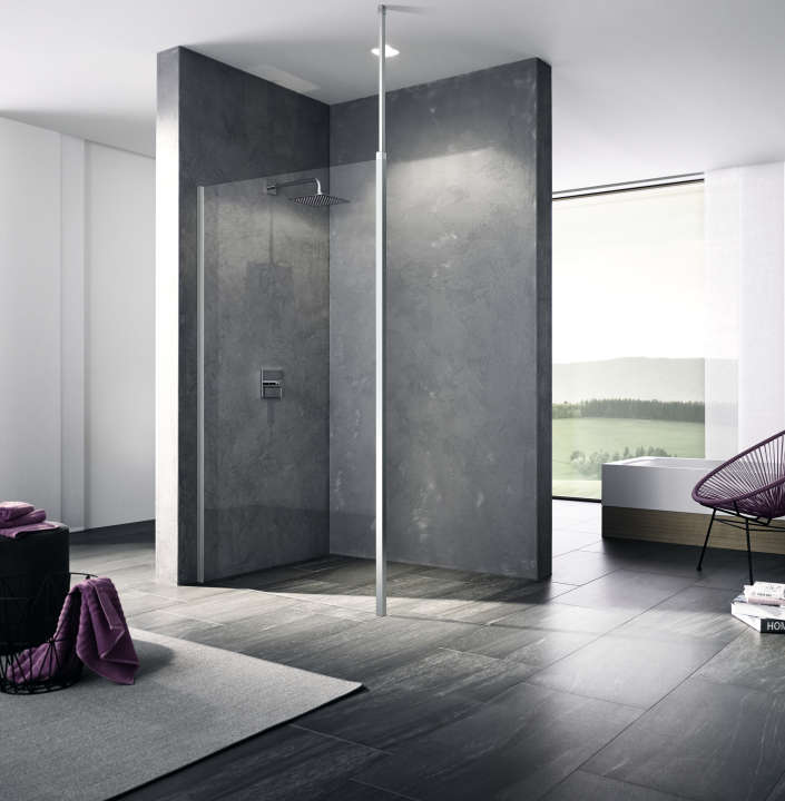 Photo Paroi walk-in WALK-IN-SHOWER XB XBWDW L130 2M argent poli v.clair clean 3