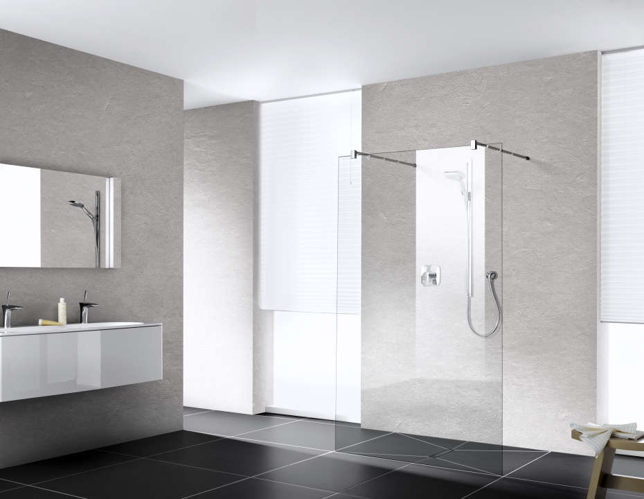 Photo Paroi walk-in WALK-IN-SHOWER XB XBFW1 L150 2M argent poli v.clair clean 1