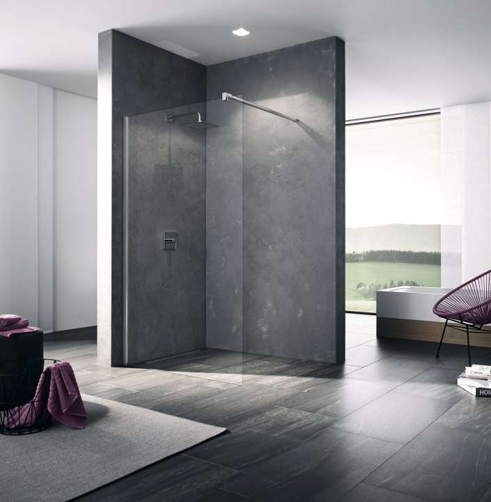 Photo Paroi walk-in WALK-IN-SHOWER XB XBWIA L140 2M argent poli v.clair clean 1