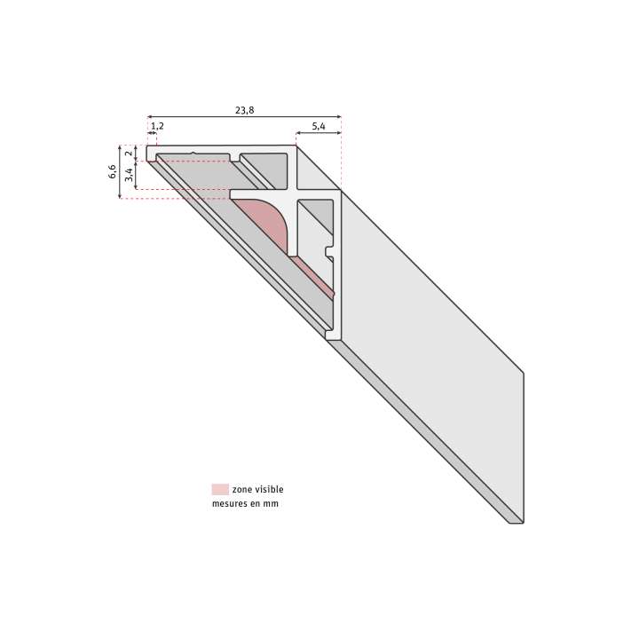 Photo Profilé d'angle intérieur 90° pour finition panneaux VIPANEL H2.55M argent mat 2