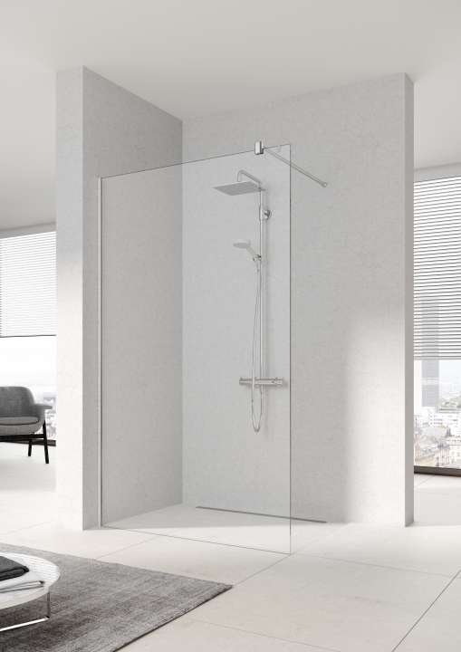 Photo Paroi walk-in MENA METPF L80 2M argent poli v.gris clean 3