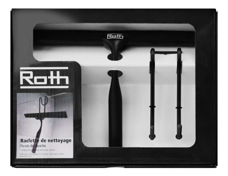 Photo Coffret entretien Roth comprenant Raclette + Support NOIR MAT 1