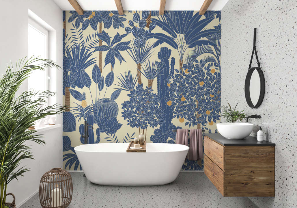 Photo Panneau mural VIPANEL OLYMPIA BLUE GARDEN VEL. 1000x2550MM 3MM 3