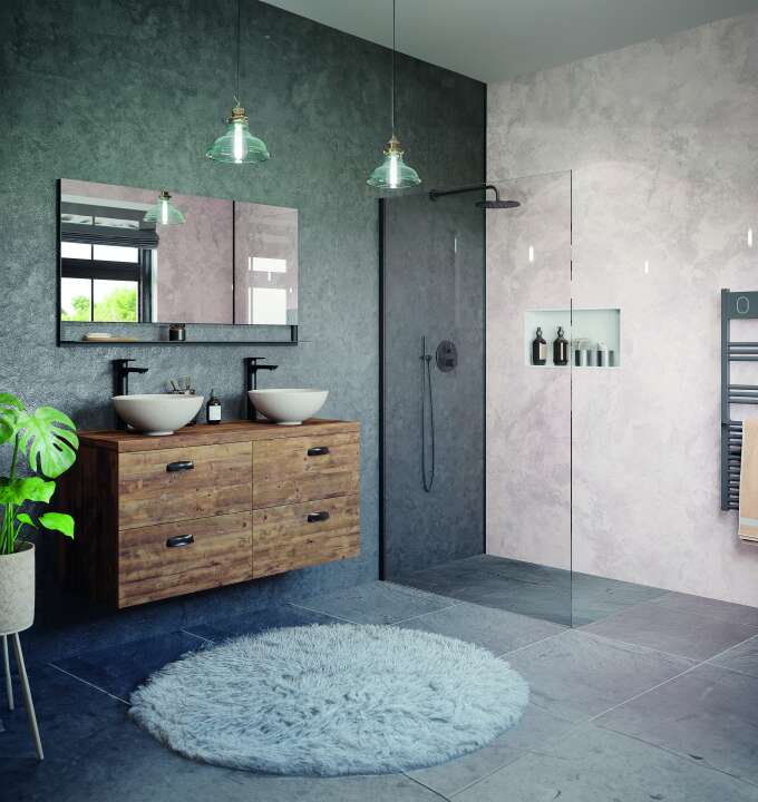 Photo Panneau mural douche PREPANEL VIPANEL MARBRE BLANC MAT 1200x 2100x3MM