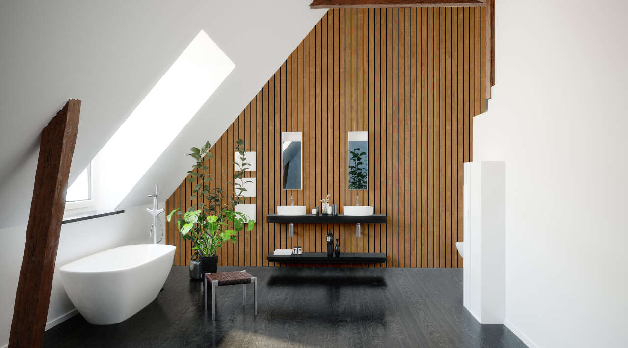 Photo Panneau mural douche VIPANEL BOIS ZENWOOD MAT 1000x2550x3MM